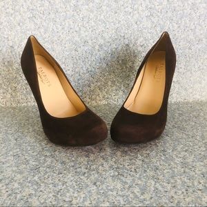 TALBOTS Women's Size 7.5 AA Brown Suede High Heel Pumps
